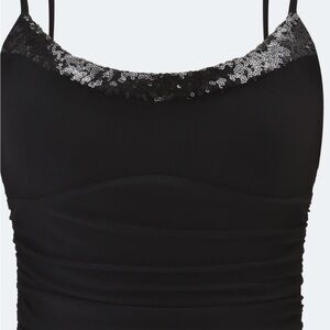 Elysium Black Mini Dress with Sequin Trim